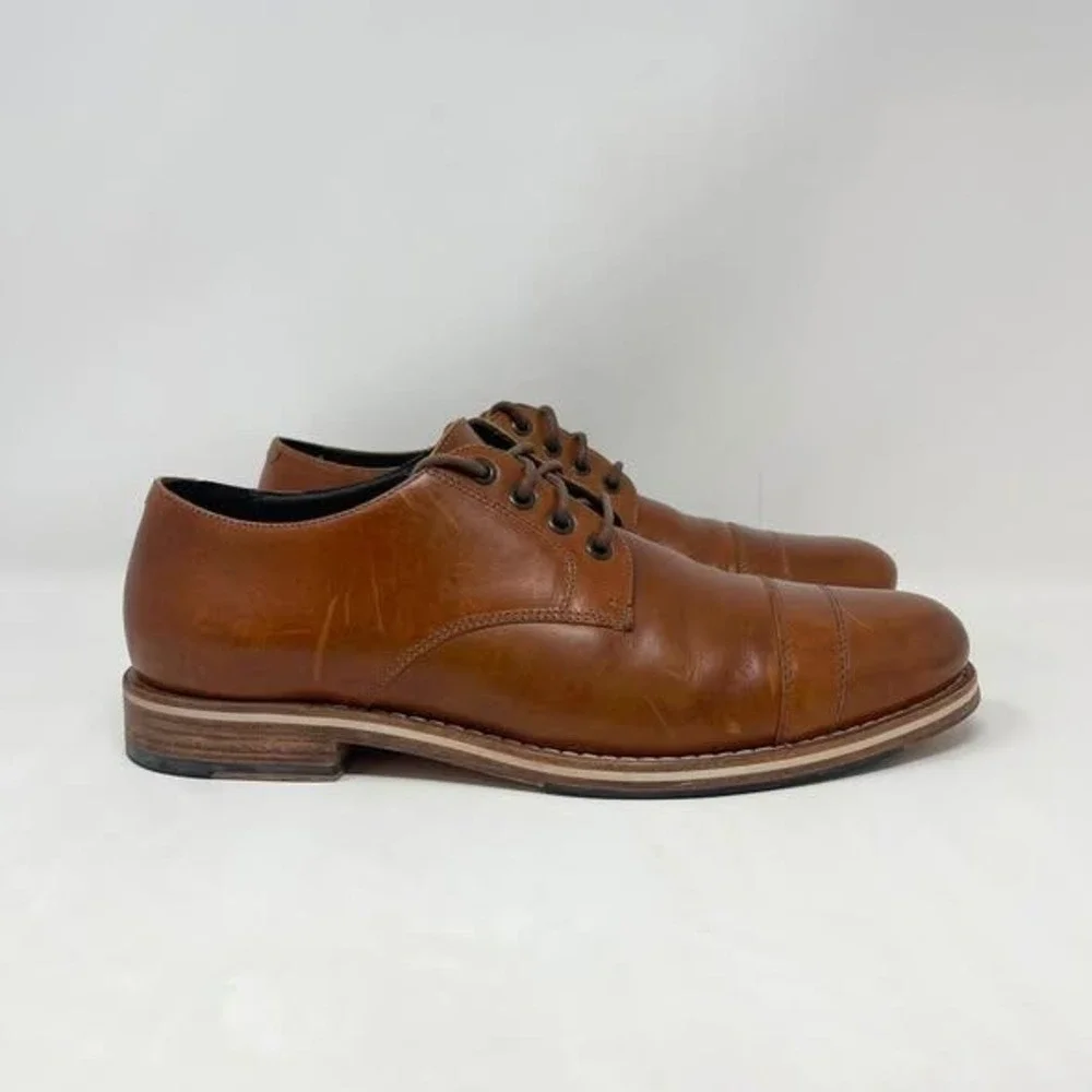Helm The Bradley Teak Leather Lace Up Shoe Oxford Derby Mens 11M